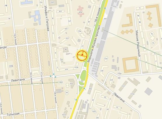 Схема рекламної площини за адресою пр-т М.Жукова №75 А