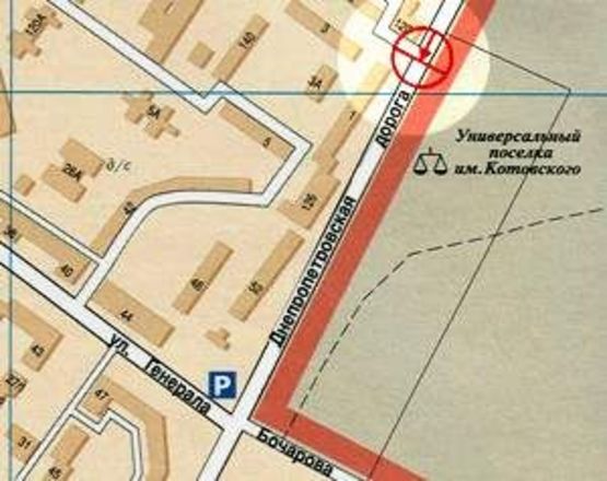 Схема рекламної площини за адресою Днепропетровская дорога Махачкалинская №1 А правая