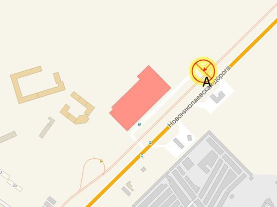 Схема рекламной плоскости по адресу 1-й км Новониколаевской дороги Таврия-В А