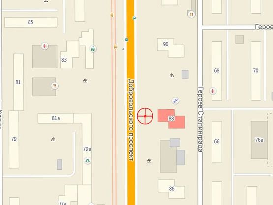 Схема рекламной плоскости по адресу Добровольского пр-т №88 А