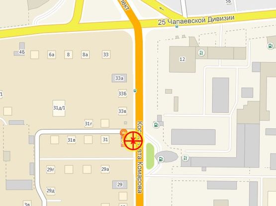 Схема рекламной плоскости по адресу Комарова №31 А Схема рекламной плоскости по адресу Комарова №31 А