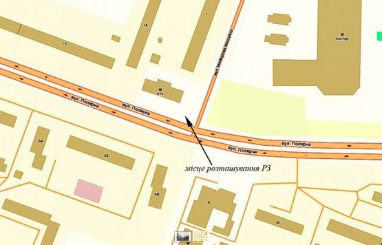 Схема рекламной плоскости по адресу Полярная ул./М.Майорова ул. Схема рекламной плоскости по адресу Полярная ул./М.Майорова ул.