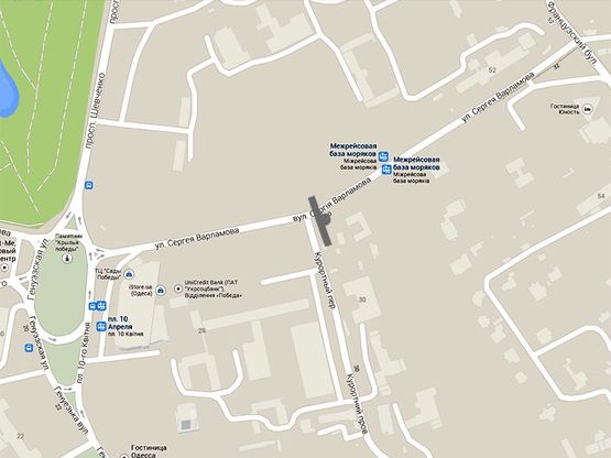 Схема рекламной плоскости по адресу Пионерская-Курортный пер