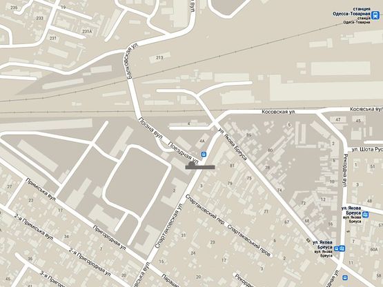 Схема рекламної площини за адресою Горбатый мост-Спартаковская (На кругу)