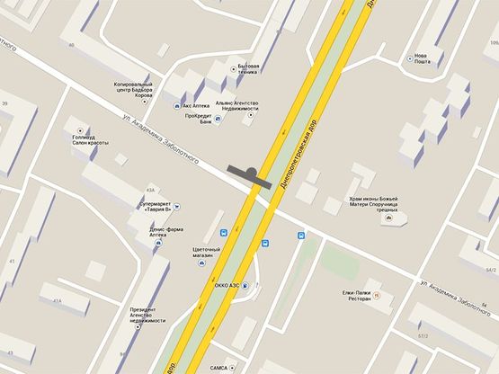 Схема рекламной плоскости по адресу Днепропетровская-Заболотного Схема рекламной плоскости по адресу Днепропетровская-Заболотного