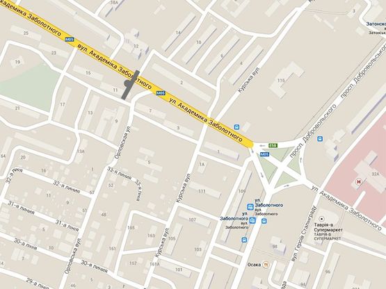 Схема рекламной плоскости по адресу Заболотного-11