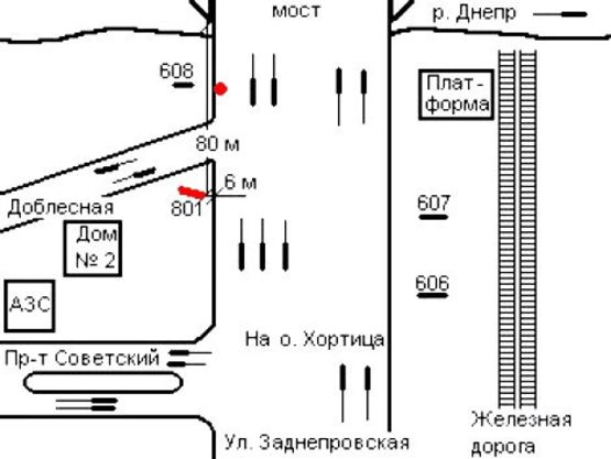 Схема рекламной плоскости по адресу 048_Запорожье_Мост Преображенского мостоотряд