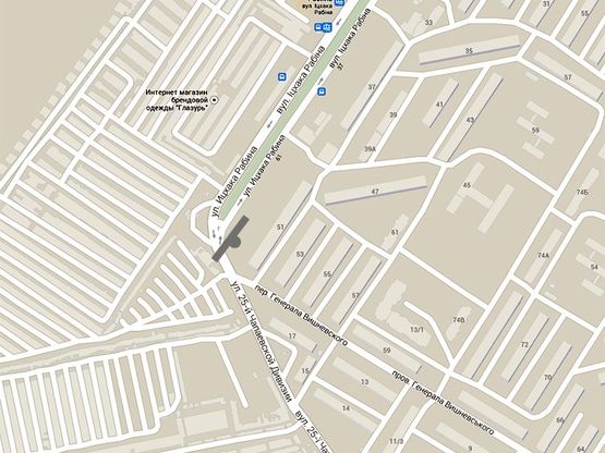 Схема рекламной плоскости по адресу И.Рабина - 25 Чап. Дивизии