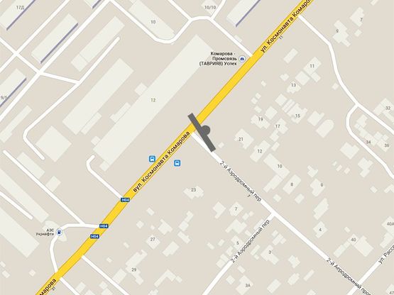 Схема рекламной плоскости по адресу Комарова - завод "Промсвязь"
