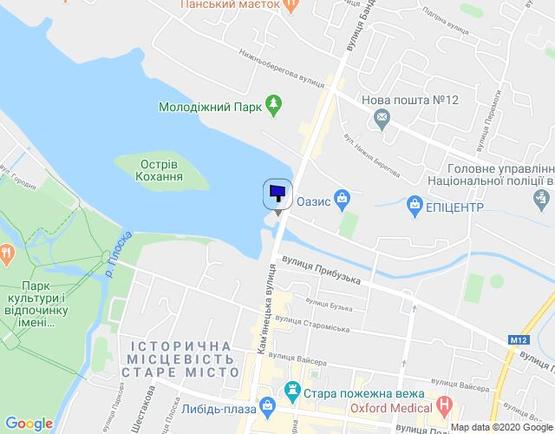 Схема рекламної площини за адресою вул.С.Бандери (над річкою)