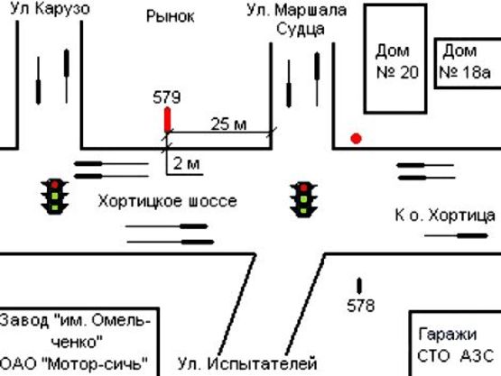 Схема рекламної площини за адресою 068_Запорожье_бул. Строителей /Хортицкое шоссе