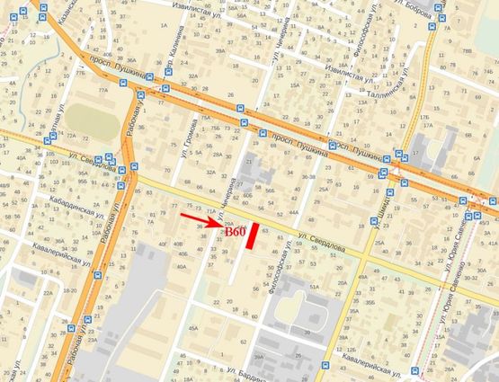 Схема рекламної площини за адресою вул. В. Антоновича, 65, віділення швидкої допомоги Схема рекламної площини за адресою вул. В. Антоновича, 65, віділення швидкої допомоги