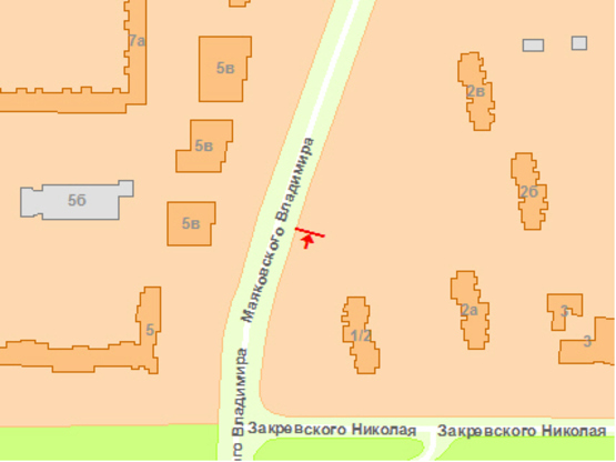 Схема рекламної площини за адресою Маякoвськoгo пр., 5