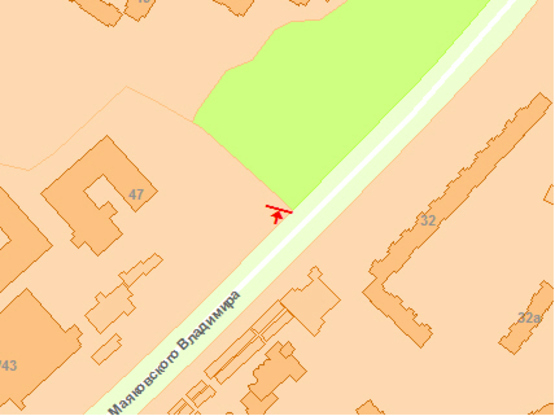 Схема рекламної площини за адресою Маяковського пр., 32