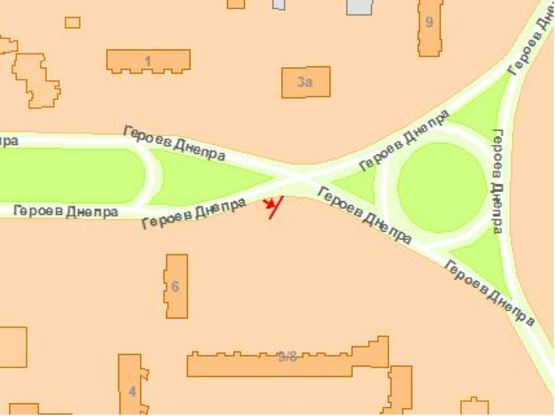 Схема рекламной плоскости по адресу Зої Гайдай пр.,9-8