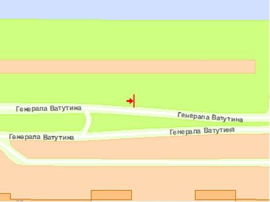 Схема рекламної площини за адресою Генерала Ватутіна просп., 22 (напротив)