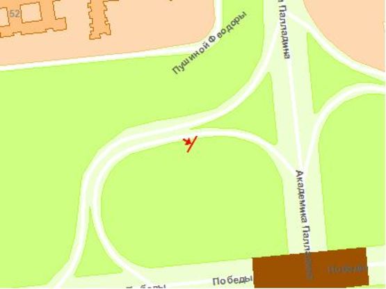 Схема рекламной плоскости по адресу Пoбеды пр. - заезд на Б. Окружную