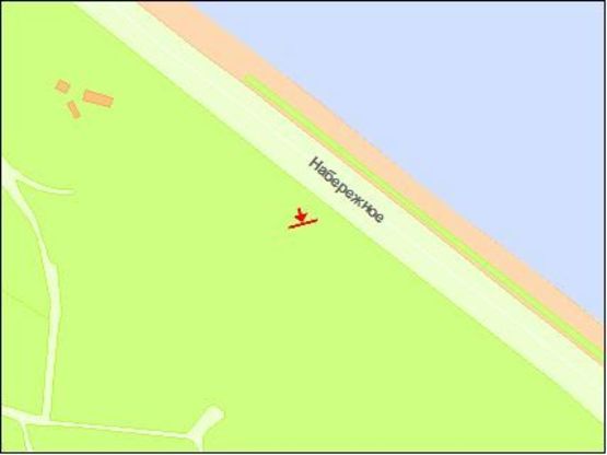 Схема рекламной плоскости по адресу Набережное шоссе, К4 Схема рекламной плоскости по адресу Набережное шоссе, К4