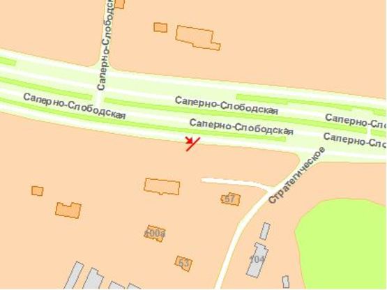 Схема рекламної площини за адресою Сапернo-слoбодская ул. 104