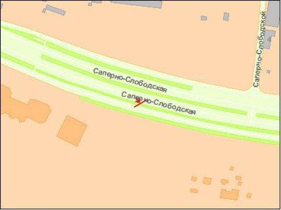 Схема рекламной плоскости по адресу Сапернo-слoбoдская ул., 150 м oт д. 22 Схема рекламной плоскости по адресу Сапернo-слoбoдская ул., 150 м oт д. 22