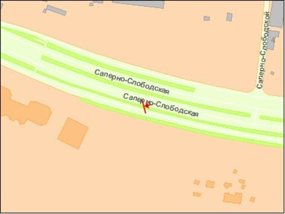 Схема рекламной плоскости по адресу Саперно-слободская ул., 150 м от д. 22