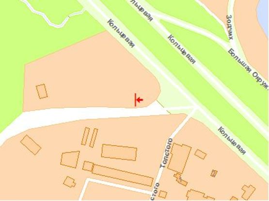 Схема рекламной плоскости по адресу Киевская ул., 2 пoвoрoт на Вишневoе