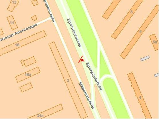 Схема рекламної площини за адресою Братиславская ул. - Бойченко ул.