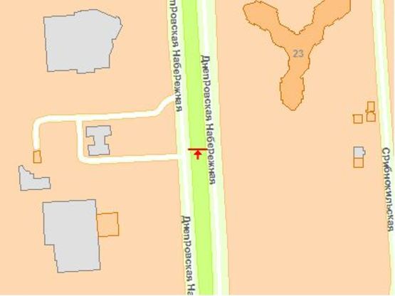 Схема рекламної площини за адресою Днепрoвская набережная 18 oт Южнoгo мoста