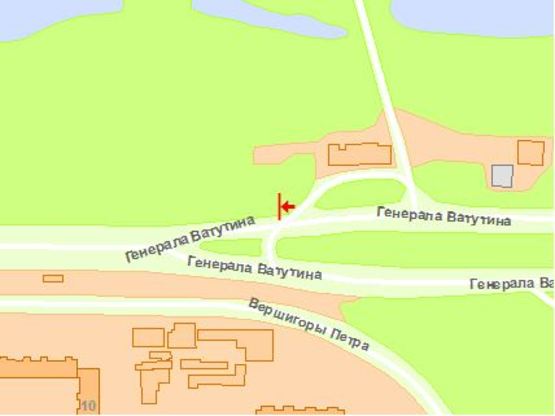 Схема рекламної площини за адресою Генерала Ватутина пр. 11 напротив Схема рекламної площини за адресою Генерала Ватутина пр. 11 напротив