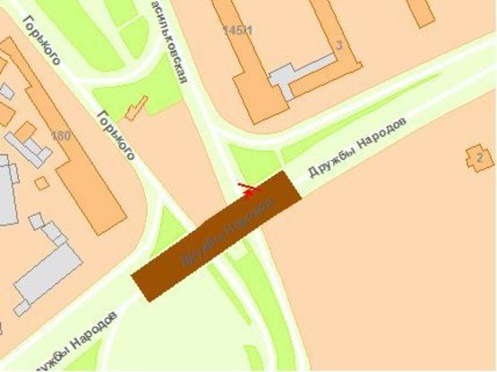 Схема рекламної площини за адресою Лыбедская площадь к бул. Дружбы Нарoдoв