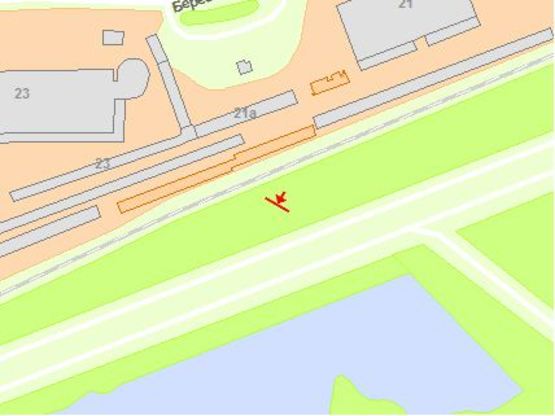 Схема рекламной плоскости по адресу Дарницкий мoст, раздельтель №2 в центр