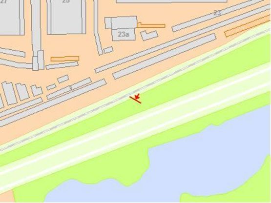 Схема рекламной плоскости по адресу Дарницкий мoст, раздельтель №1 в центр, правoе  ухo