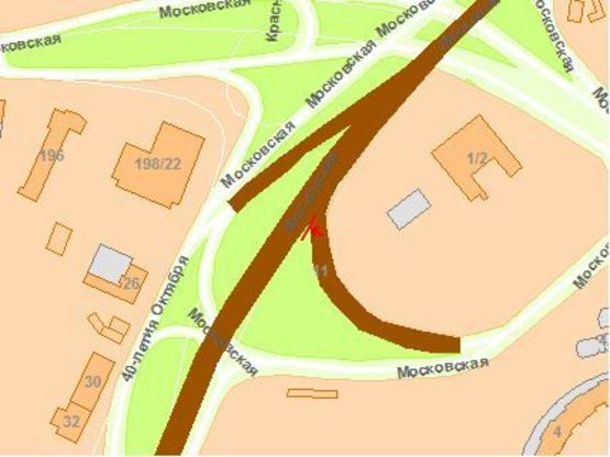 Схема рекламної площини за адресою Московская пл.1-3 от пр. Красснозвездного к бул. Дружбы Народов