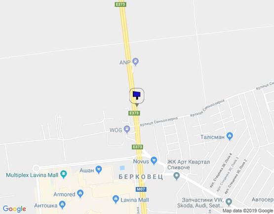 Схема рекламної площини за адресою Синеозерная 2Б нпротив к Большой Кольцевой