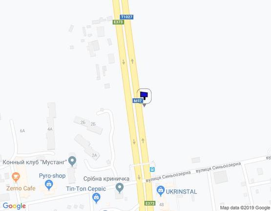 Схема рекламної площини за адресою Синеозерная 2Б напротив к пр. Победы