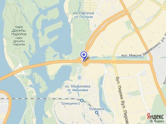 Схема рекламної площини за адресою Ватутина, мост Бальзака к Троещине левое ухо