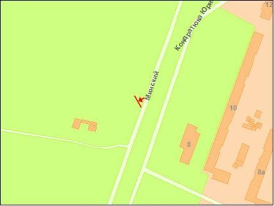 Схема рекламної площини за адресою Минский пр. 8