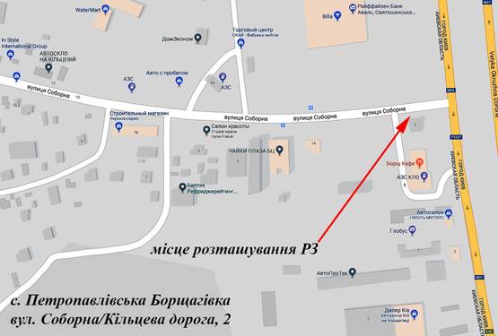 Схема рекламной плоскости по адресу Б. Окружная, 2 АЗС КЛО / ул. Соборная к Петропавловской Борщаговке Схема рекламной плоскости по адресу Б. Окружная, 2 АЗС КЛО / ул. Соборная к Петропавловской Борщаговке