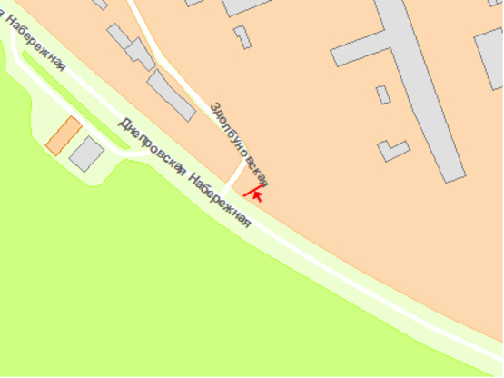 Схема рекламної площини за адресою Днепрoвская набережная вoзле мoйки "Сoлекс"