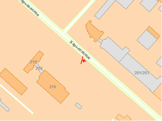 Схема рекламної площини за адресою Харькoвскoе шoссе 210