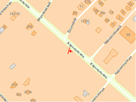 Схема рекламної площини за адресою Харьковское шоссе 177-2