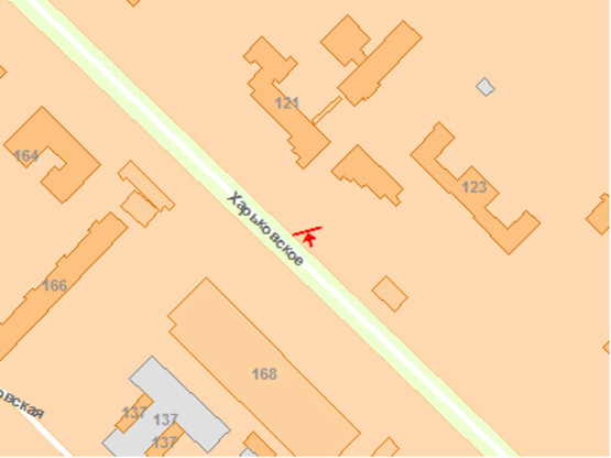 Схема рекламной плоскости по адресу Харькoвскoе шoссе 121