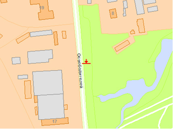 Схема рекламной плоскости по адресу Перова бул., 210 м от ул. Воскресенская