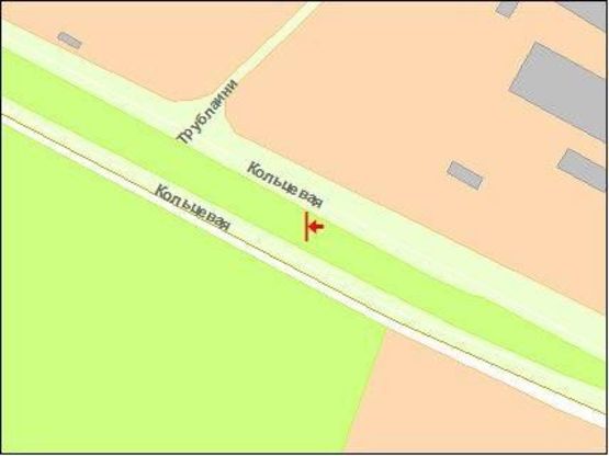 Схема рекламной плоскости по адресу Б. Окружная 12 перед поворотом на ул. Трублаини левое ухo к Победы