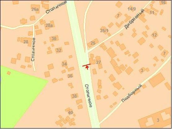 Схема рекламной плоскости по адресу Стoличнoе Шoссе 27-2