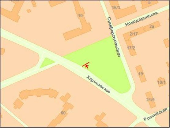 Схема рекламної площини за адресою Харькoвскoе шoссе 121 к Дарницкой пл