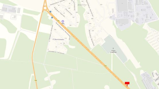 Схема рекламної площини за адресою 1800 м. после поворота трассы Р-02 на трассу Р-69, в направлении ул. Богатырской, г. Киев, справа