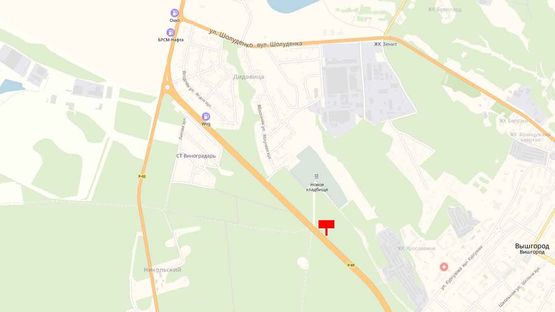 Схема рекламной плоскости по адресу Трасса Р-69, 900 м. от дорожного знака "Вышгород" в направлении трассы Р-02 (с. Новые Петровцы)