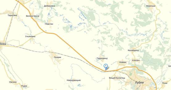 Схема рекламной плоскости по адресу трасса Киев-Харьков/ с.Пышное (200 км.)