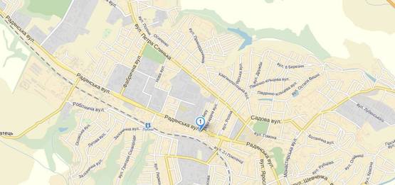 Схема рекламной плоскости по адресу Лубны/ ул. Советская  91